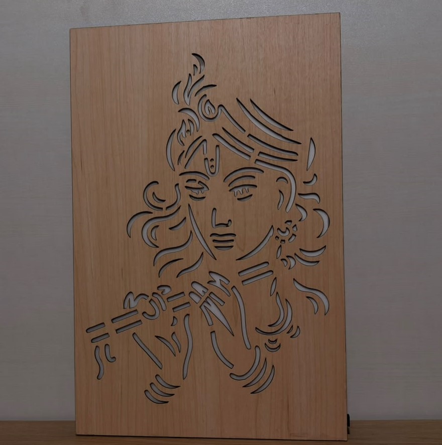 Shri Krishna Wooden Wall Art